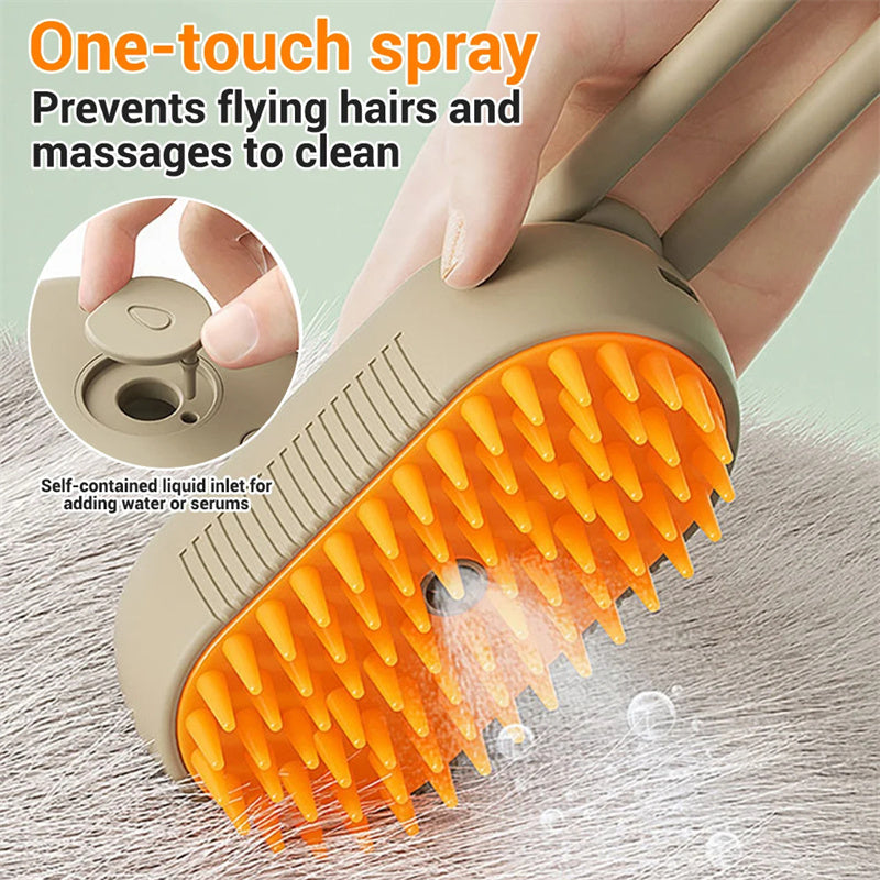 Steam Pet Brush with Unique Spray Function