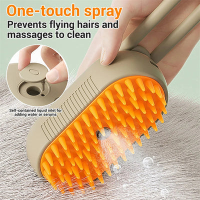 Steam Pet Brush with Unique Spray Function