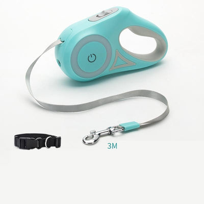 Dog Leash Retractable Spotlight Automatic