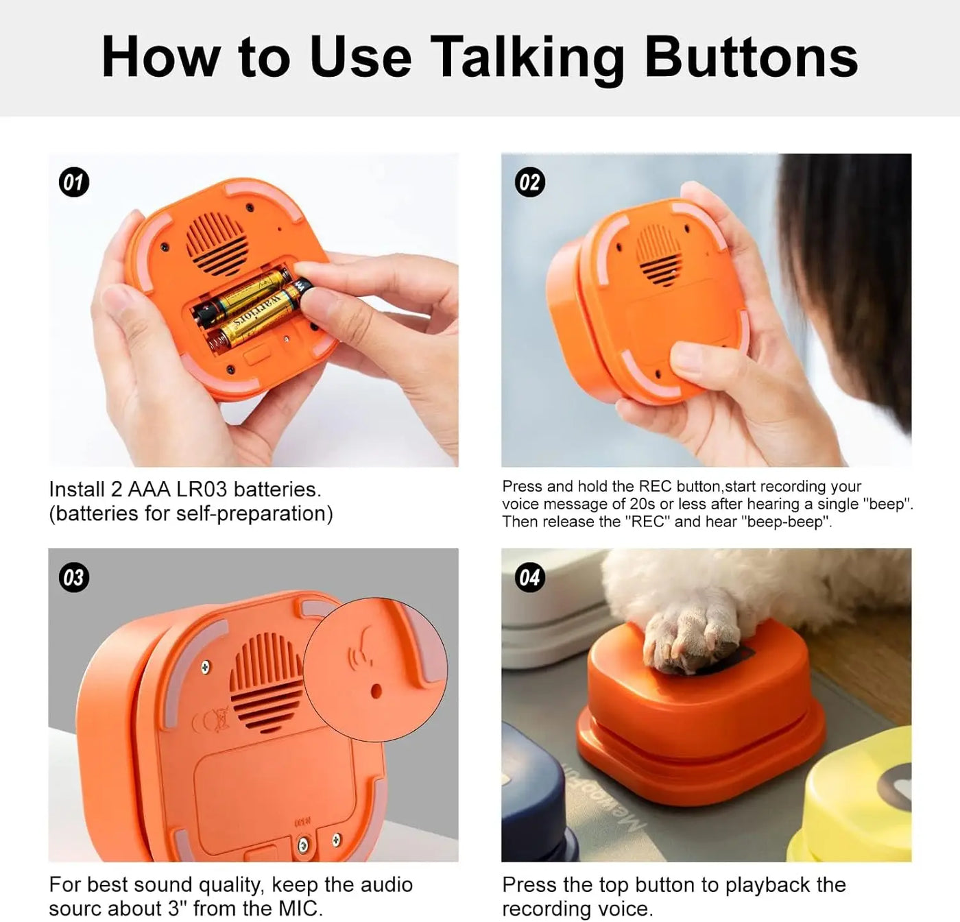 Button Record Talking toy for Pet