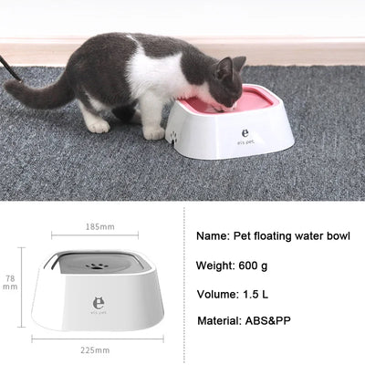 Dog Water Bowl Floating Non-Wetting