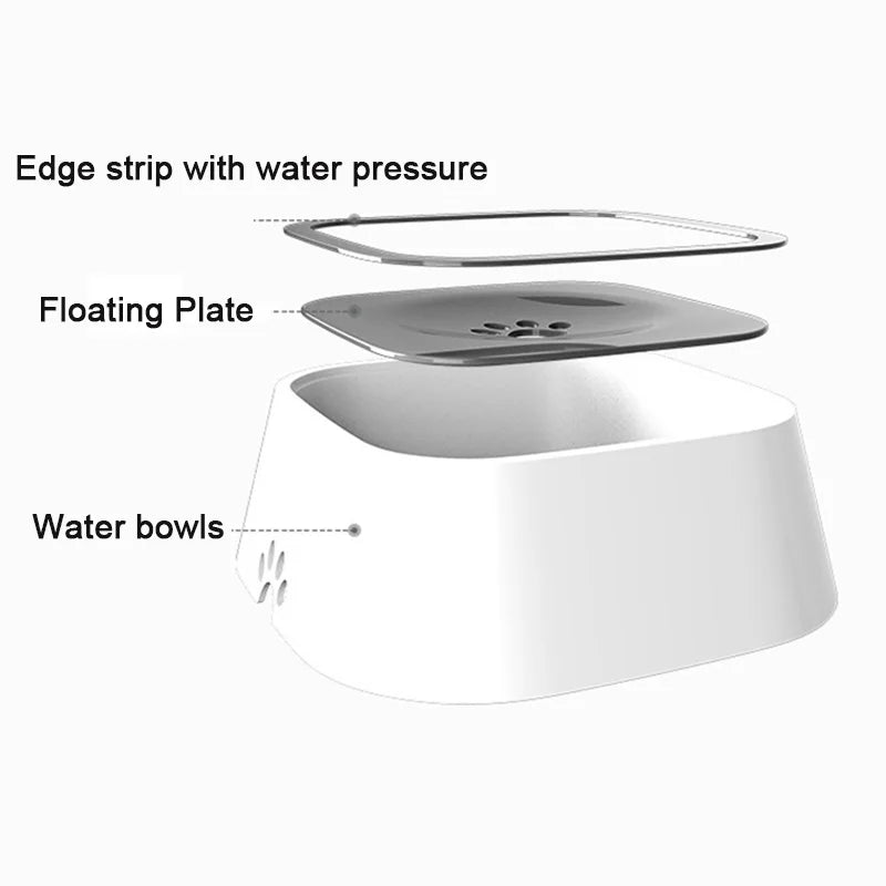 Dog Water Bowl Floating Non-Wetting