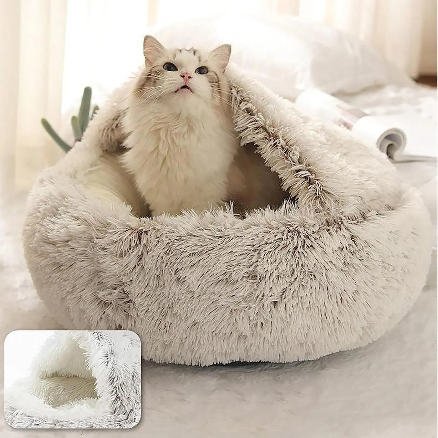 Cover Round Cat Bed Pet Mattress Warm Cat