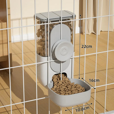 Automatic Pet Feeder Cage Hanging Bowl Water Bottle Food Cats