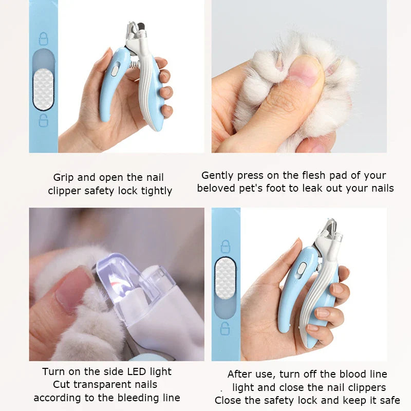 Pet Nail Clippers with Led Light