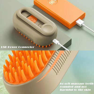 Pet Steam Brush Cat Dog Cleaning Spray Massage Beauty Comb