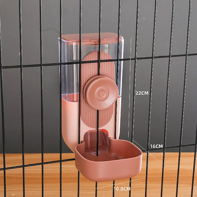 Automatic Pet Feeder Cage Hanging Bowl Water Bottle Food Cats