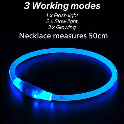 Led Dog Collar Luminous Cat Dog Collar Modes Led Light Glowing