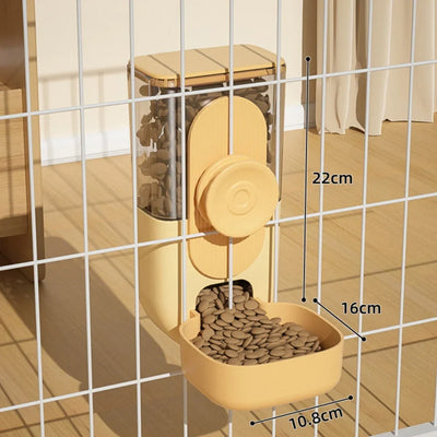 Automatic Pet Feeder Cage Hanging Bowl Water Bottle Food Cats